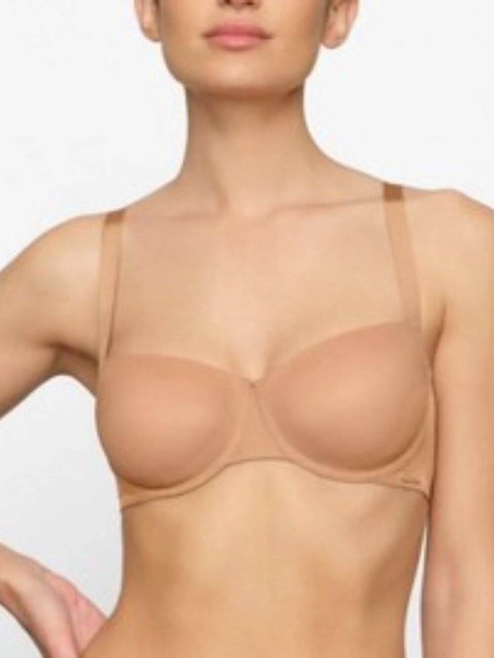 NWT SKIMS 38C No Show Unlined Balconette Bra Clay